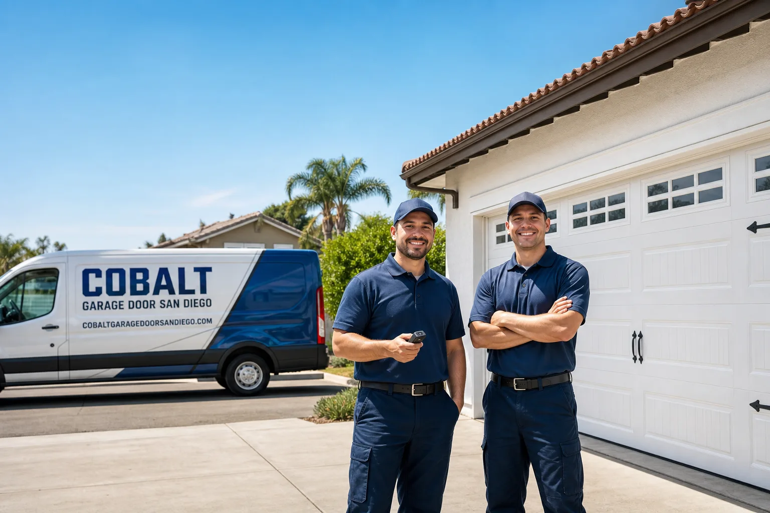 Cobalt Garage Door San Diego service vehicle and crew in San Diego, CA